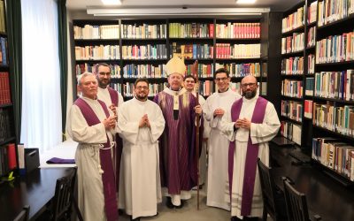 Archbishop Martin with seminarians after receiving the ministeries of Lectorate and Acolyte